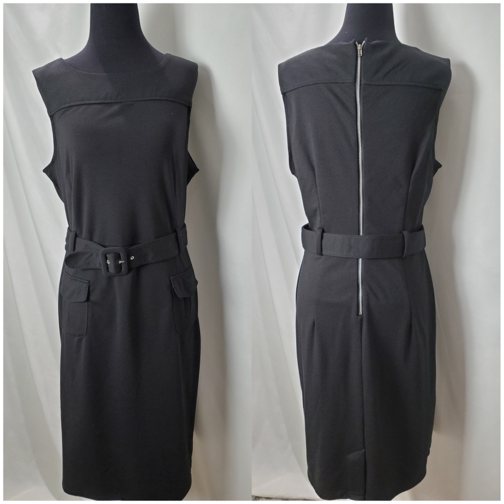 Belted sheath dress